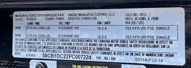 14,000 GVW 14,000 GVW