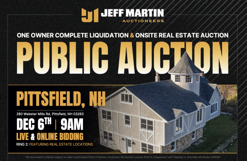 SAT DEC 6 9AM LIVE & ONLINE BIDDING NOW ! Inspection dates: Dec. 1st