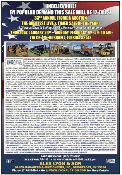 AUCTION 12-DAYS! 33RD ANNUAL FLORIDA AUCTION