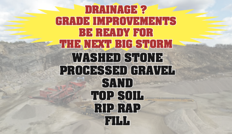 WASHED STONE PROCESSED GRAVEL SAND TOP SOIL RIP RAP FILL