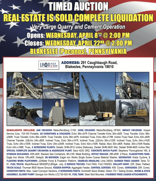 AUCTION Opens: WEDNESDAY, APRIL 8 WEDNESDAY, APRIL 8TH TH @ 2:00 PM @ 2:00 PM Closes: Closes: WEDNESDAY, APRIL 22 WEDNESDAY, APRIL 22ND ND @ 2:00 PM @ 2:00 PM BLAKESLEE BLAKESLEE ( (Poconos Poconos) ), PENNSYLVANIA