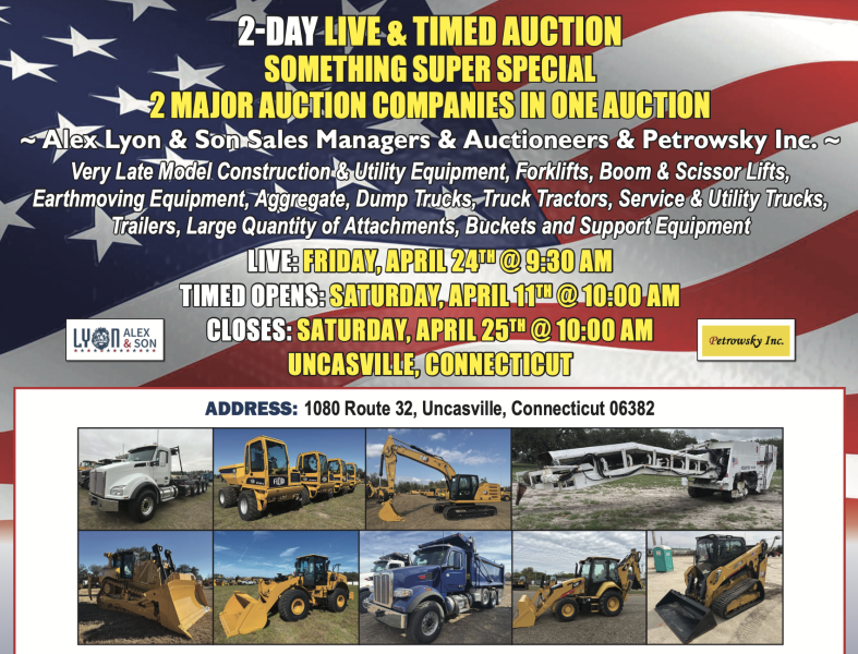 LIVE: FRIDAY, APRIL 24TH TH @ 9:30 AM, SATURDAY, APRIL 11TH TH @ 10:00 AM •  CLOSES: SATURDAY, APRIL 25TH TH @ 10:00 AM, UNCASVILLE, CONNECTICUT