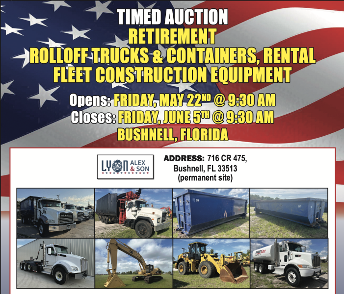 Opens: FRIDAY, MAY 22ND @ 9:30 AM Closes: FRIDAY, JUNE 5TH @ 9:30 AM BUSHNELL, FLORIDA