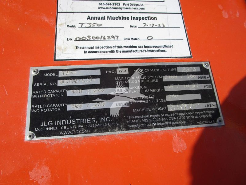 2023 JLG T350 *** Rental Only ***