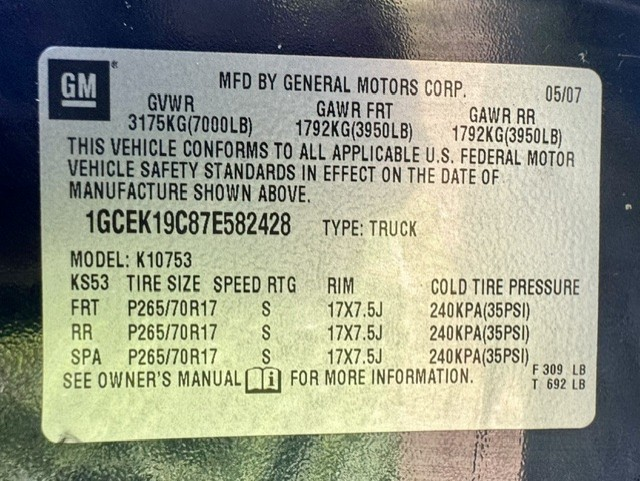 2007 CHEVY 1500 EXTENDED CAB 4X4 2007 CHEVY 1500 EXTENDED CAB 4X4